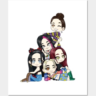 chibi style design of the group itzy Posters and Art